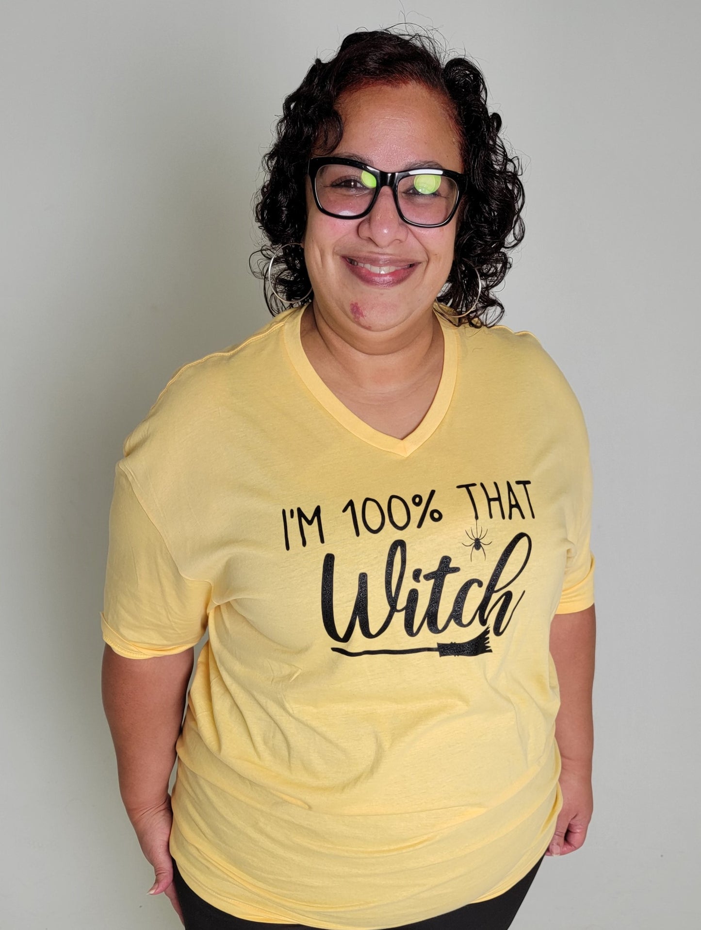 100% That Witch V- Neck Graphic Tee (Extended Sizes Available)