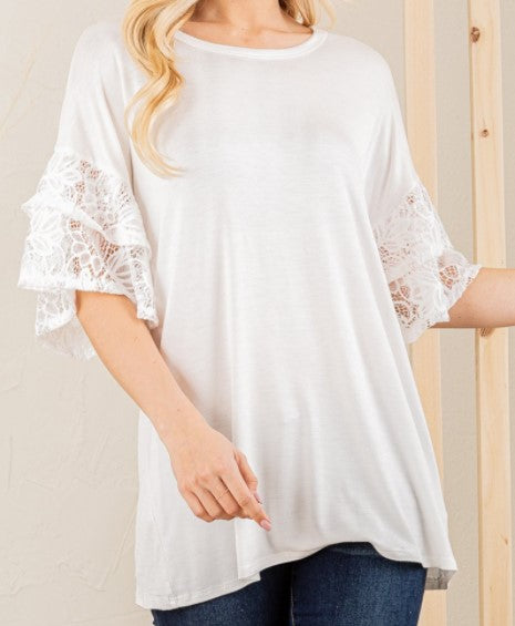 Ivory And Lace Solid Top